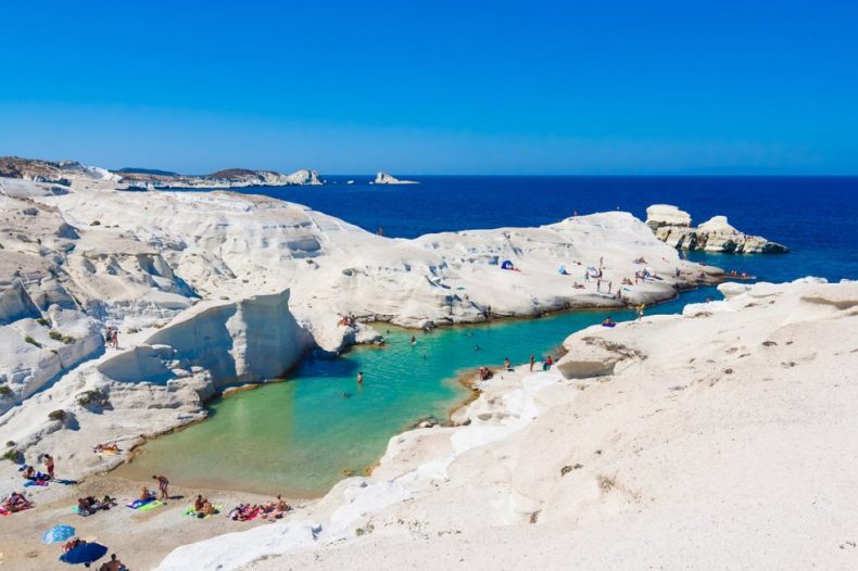 Sarakiniko Beach in Milos